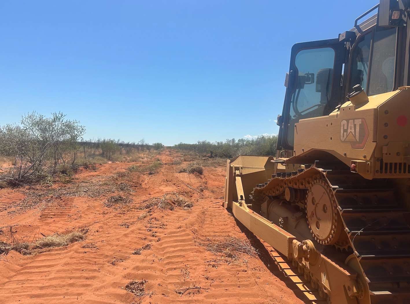 Caterpillar dozer on a remote Kimberley clearing project